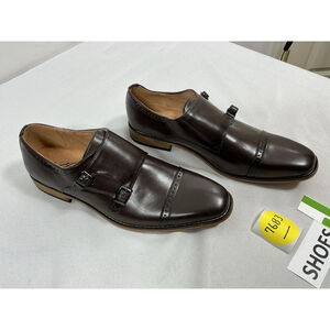 Mens New Amali Baker Slip On Dre’s Loafer 11 Brown Double Monk Strap Cap Toe